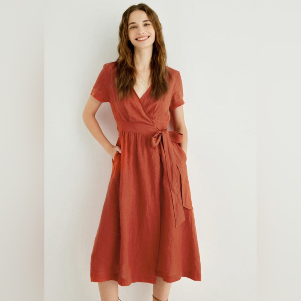 Grae Cove Red Linen Dress (S)